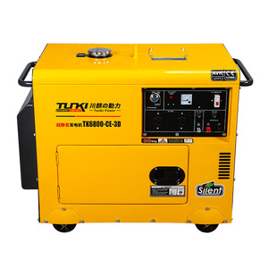 Máy phát điện <span class=keywords><strong>diesel</strong></span> nhỏ gọn, êm ái 5/8kw 1 pha 220V điện áp kép 7kW 10kVA 50/60Hz, nguồn dự phòng, khởi động điện 12V DC - Product Image 4