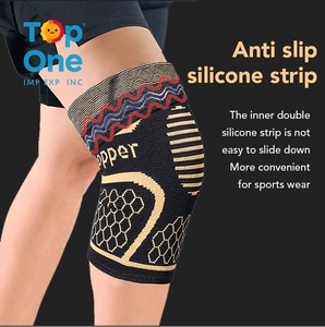 Top One personnalisé tricoté élastique Compression cuivre genouillère manches sport et entraînement coude genouillères pour hommes et femmes - Product Image 4