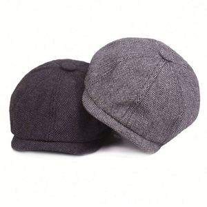 Béret en coton pour homme, style Gatsby euro-américain, casquette de newsboy à chevrons, accessoire décontracté pour le quotidien et l'extérieur - Product Image 3