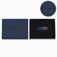 Boîte élégante pour clé USB en carton rigide noir mat avec insert en EVA - Personnalisable, épaisseur 2 mm