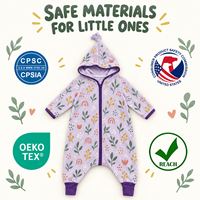 Bequemer Unisex Baumwoll-Strampler mit Zwei-Wege-Reißverschluss OEKO-TEX Zertifiziert Waschbar Indoor Freizeitkleidung für Babys für Einzelhändler