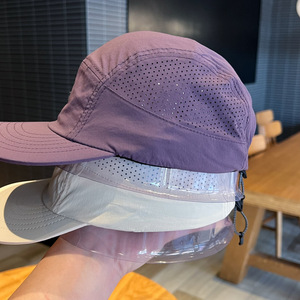 Mũ chạy bộ chất lượng cao, tùy chỉnh, chất liệu polyester nylon, thêu logo 3D, 5 tấm, không cấu trúc, có lỗ laser bên hông - Product Image 4