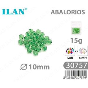 Ilan Abalorios Perline Rotonde Sfaccettate Verdi da 10mm 15g per Creazione di Gioielli - Product Image 1