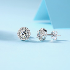 Juego de Aretes de Plata de Ley de Alta Gama con Certificado de Laboratorio de Carbono y Silicio GRA - Product Image 5