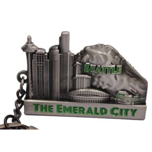 Souvenir personnalisé USA Seattle Emerald City <span class=keywords><strong>Skyline</strong></span> Sculpture Building Porte-clés en métal pour USA City Travel Souvenir Keychain - Product Image 2