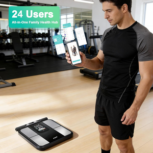 Báscula Inteligente de Grasa Corporal con 8 Electrodos, Pantalla a Color, 58 Datos, IMC, Grasa Muscular y Visceral, Sincronización con APP, 24 Usuarios, Modo Sin Conexión, Bluetooth - Product Image 2