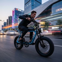 Bicicleta Eléctrica de Estilo Retro de 20 Pulgadas con Batería de 16 Ah, Bicicleta Eléctrica de Neumáticos Anchos de Alta Velocidad para Desplazamientos Modernos