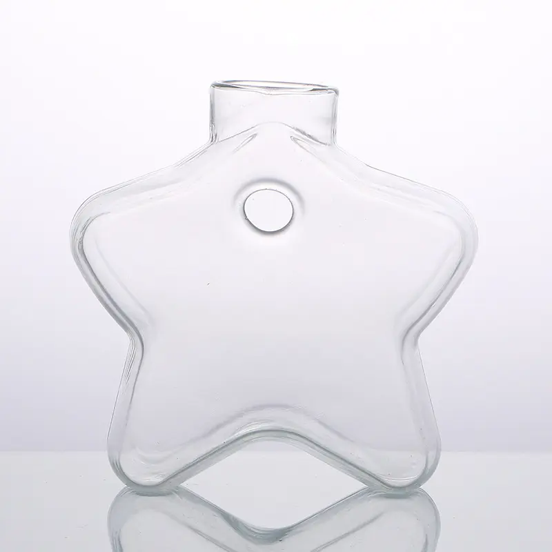 Wholesale transparent glass vase, fruit, apple and star shaped glass vase table decoration