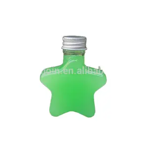 Bouteille plastique en forme d'étoile pour thé au lait, presse-agrumes en plastique pour animaux de compagnie, boissons, 80ML, 50 pièces