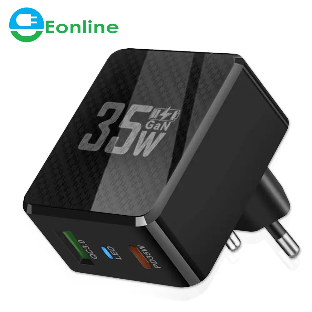 EONLINE 3D CAT PD35W GaN USB C caricabatterie EU/KR/US spina ricarica rapida 3.0 adattatore di ricarica rapida per iPhone iPad Samsung POCO tipo C