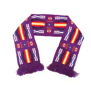 Football Fan Accessories Soccer Custom Made Football Scarf Knitting Design Your Own Soccer Scarf