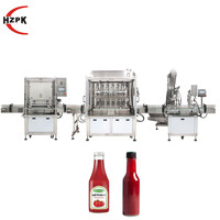 Ligne de production HZPK automatique pour le lavage, le remplissage et le bouchage de bouteilles en plastique et en verre pour la sauce chili, le ketchup, le beurre
