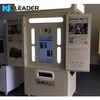 Cabina de Fotos Estilo Periódico Retro, Máquina Expendedora Todo en Uno con Impresora y Cámara para Interiores y Exteriores