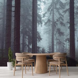 Custom On-Demand Foggy Pine Forest Peel Stick Wallpaper Floral extraíble Mural de pared para cocina dormitorio decoración del hogar sin impuestos - Product Image 5