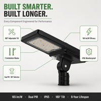 Lampadaire solaire LED tout-en-un 40W pour usage commercial et public, avec détecteur de mouvement et télécommande