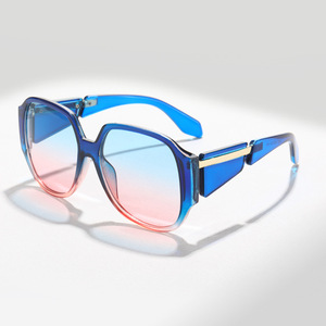 Gafas de Sol Ovaladas de Marco Grande para Mujer, Protección UV400, Estilo Urbano Europeo y Americano, para Viajes y Conducción - Product Image 1