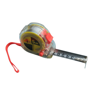 Mètre Ruban 5 M Métrique en Acier Inoxydable avec Retour Automatique et Verrouillage par Bouton Poussoir pour Usage en Menuiserie - Product Image 1