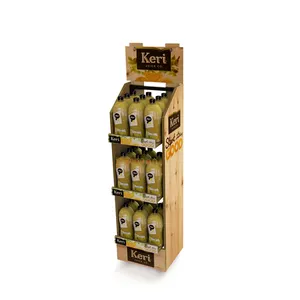 Aangepaste Promotionele Hout Materiaal Pos Display Rack Voor Drank