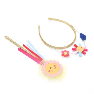 Beautiful Accessories Hair Hoop Rainbow Ribbon Hairbands Sun Cloud Fairy Hair Ties Stick For Girls Party Dress Up Hair Hand