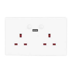 Prise murale intelligente double Tuya APP, double commande, norme britannique, Wi-Fi sans fil, fonctionne avec Alexa et Google Home - Product Image 1