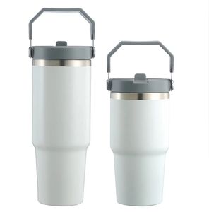 Vaso de acero inoxidable de 20oz y 30oz con pajita, botella de agua para el hogar aislada al vacío, oficina o coche, taza reutilizable con pajita - Product Image 4