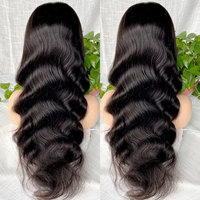 Perruques en cheveux naturels vietnamiens bruts en gros 4x4 pour Lace Front Body Wave, cuticules alignées, sans colle, grade 12A Remy, noir naturel, densité 210%