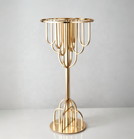 Decoración Moderna y Elegante para Fiestas de Boda, Soporte de Flores de Hierro Dorado de 35 Pulgadas de Alto para Centros de Mesa de Boda