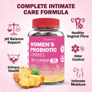 Vente en grosMarque privéeGommes probiotiques pour femmes sans sucre saveur ananas pH équilibre vaginal soutien la flore usine - Product Image 2