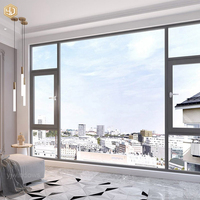 Ventana Combinada Abatible Moderna de Aluminio con Rotura de Puente Térmico, Vista Panorámica Amplia, Doble Acristalamiento, Aislamiento Térmico Vertical