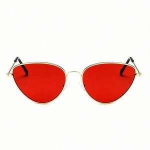 Gafas de Sol Triangulares Vintage Retro de Moda para Mujer, Montura Metálica en Rojo, Rosa y Amarillo, Estilo Ojo de Gato, Gran Venta - Product Image 4