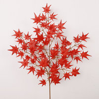 Ranting Daun Maple Buatan L819 67cm, Batang Maple Jepang Sutra Imitasi, Daun Merah Musim Gugur untuk Dekorasi Dalam Ruangan, Pernikahan, dan Thanksgiving