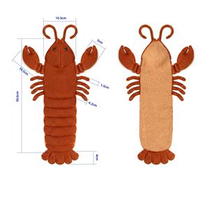 Chaussette en peluche homard 3D personnalisée, tricot jacquard fait main, jouet mascotte doux, cadeau unisexe pour adolescents et adultes, vente en gros, directement de l'usine - Product Image 3
