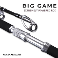 Canne à pêche en mer robuste Custom Madmouse Madmous Mad Mouse 1,8 m 480 g avec porte-moulinet métallique pour la pêche au jigging en eau salée