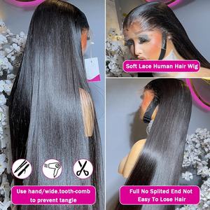 Perruques Lace Front 13x6 en <span class=keywords><strong>cheveux</strong></span> humains, lisses, 30 pouces, transparentes, brésiliennes, pour femmes, pré-épilées - Product Image 3