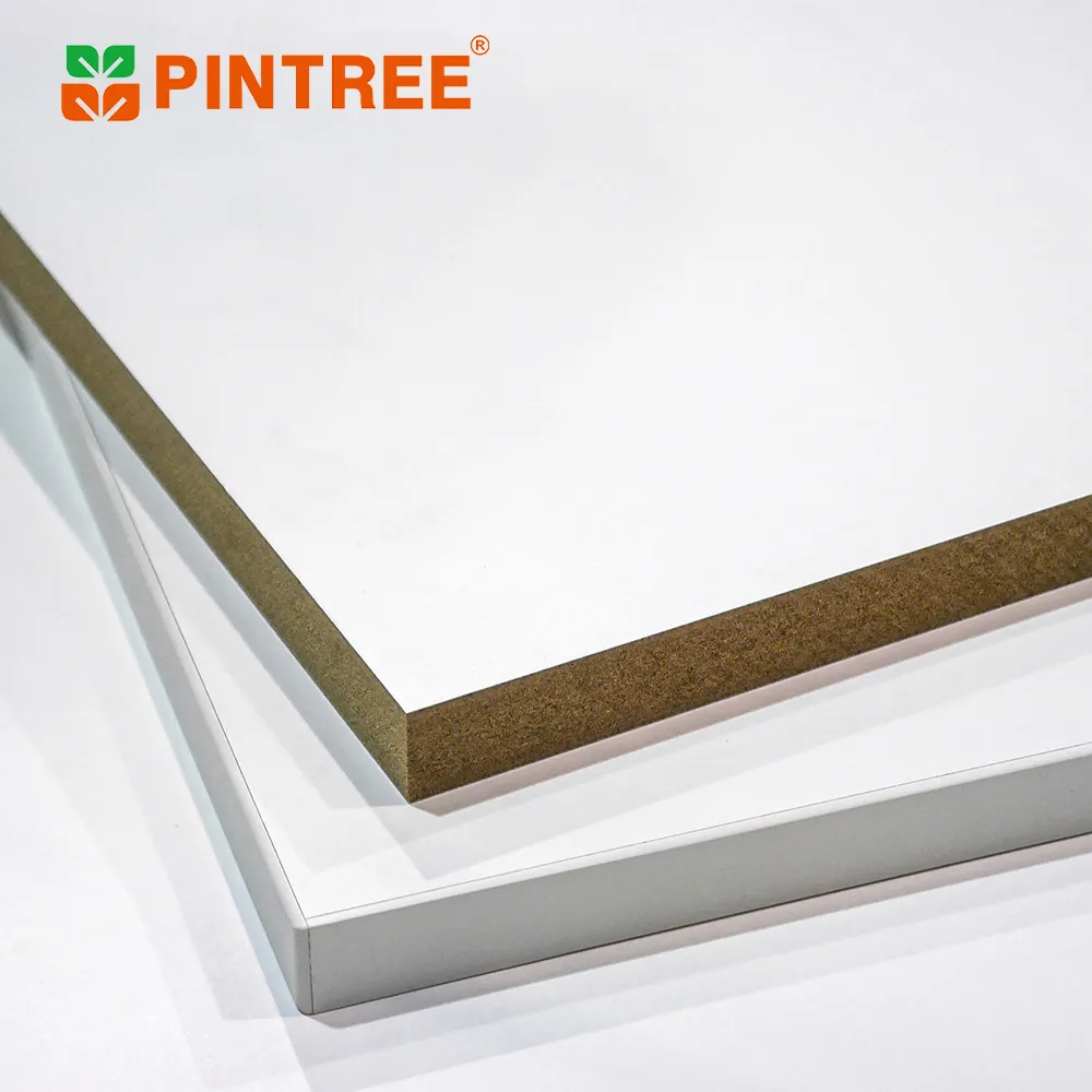 Pintree iyi fiyat E1 12mm 18mm beyaz melamin yüzey mdf kurulu için dolap