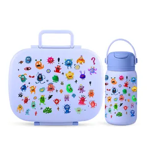 Bpa Free 4 Compartment Kids Lunch Box Custom Silicone Lunch Box with logo for School