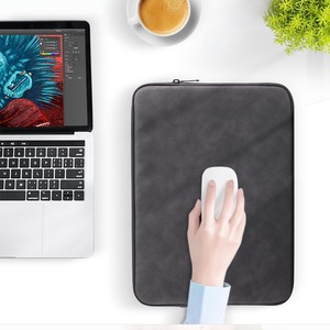 Housse pour ordinateur portable 14 pouces, étui de protection en cuir PU, résistant aux chocs et à l'eau, sac de rangement pour ordinateur portable et tablette - Product Image 3