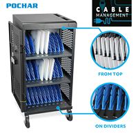 Armoire de recharge pour tablettes entièrement assemblée, 30 unités, avec serrure à clavier électronique pour école