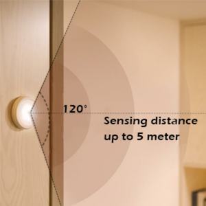 Luz Nocturna LED Redonda de 6 LED, Adhesiva, Inalámbrica, con Sensor de Movimiento, Funciona con Batería, para Gabinetes - Product Image 3