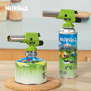 NURGAZ Flamethrower Allumeur à gaz à flamme réglable en acier inoxydable vert pour la cuisson en extérieur - Product Image 3