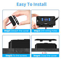 Double 36W PD & Dual 18W QC3.0 Surface Mount Charger Socket Panel 4 Port 12-24V USB Outlet Wall Mount for RV Truck Marine