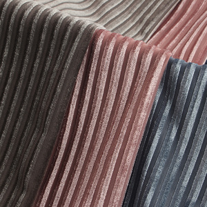 180G Sọc Dọc Kết Cấu 85% Polyester 15% Spandex Dệt Kim Stretch Nhung Vải Cho Quần Áo Sofa Rèm - Product Image 3