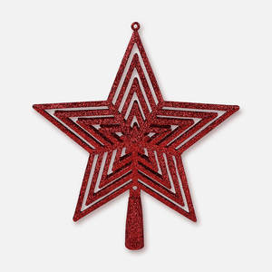 Decorazione per Albero a Forma di Stella Rossa Glitterata - Product Image 1