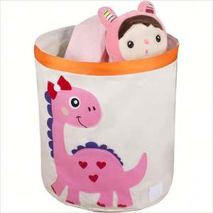 Collapsible <b>Canvas</b> Storage Basket Toy Bin Organizer for Kids Playroom Clothes Children Books Stuffed <b>Animal</b> - Product Image 5