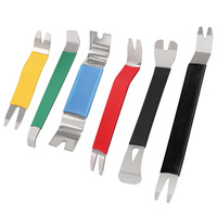 Kit de 6 outils de réparation pour garnitures intérieures de voiture, panneaux de porte et tableau de bord en acier inoxydable robuste, avec étui souple et commande manuelle