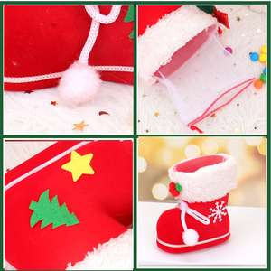 Factory <strong>Wholesale</strong> <strong>Christmas</strong> Decorations Cartoon <strong>Gift</strong> Boots Hot Sale Santa Boots Plush Candy Packaging Boots - Product Image 6