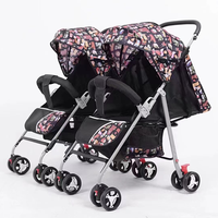 Double poussette légère pliante, assise, couchée, détachable, double grande poussette pour bébé