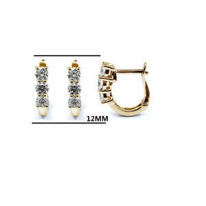 Boucles d'oreilles Huggie en or jaune 18K pour femme de bureau, bijoux fins brillants à prix d'usine, Design OME, offre spéciale - Product Image 2