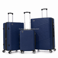 Valise trolley classique légère en ABS à 4 roues avec doublure en polyester personnalisable – Vente en gros