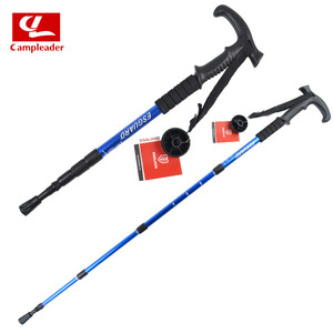 Bâton de randonnée Campleader en alliage d'aluminium, poignée en T, bleu, réglable, pour la marche en plein air - Product Image 2